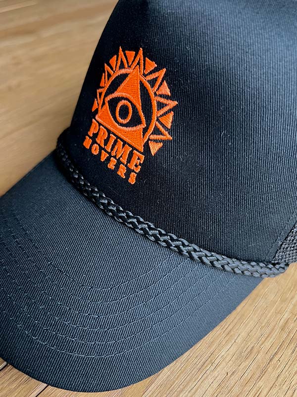 Prime Movers Black Trucker Rope Front Cap