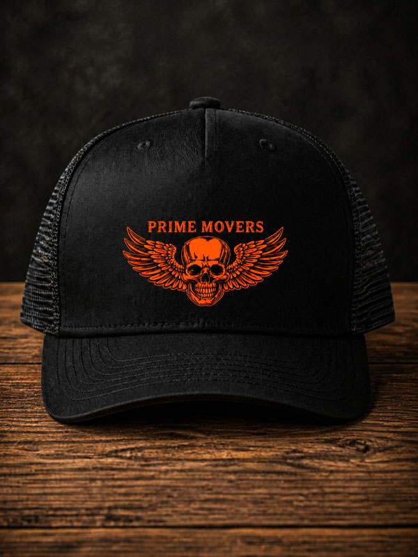 Prime Movers Black Trucker - Winged Skull